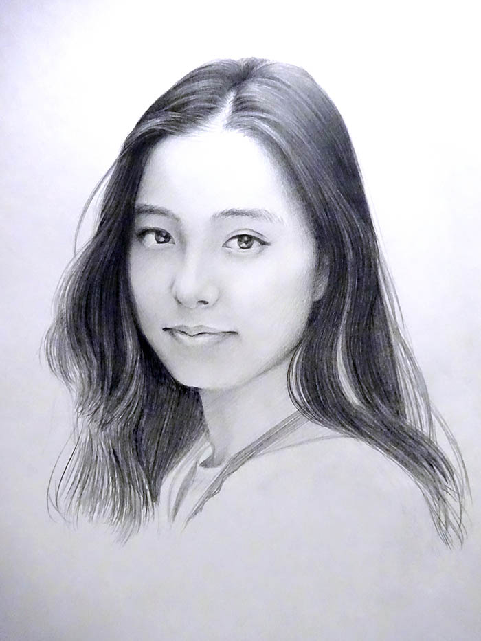 鉛筆画で描く人物・女性４：イラスト