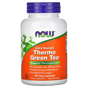 Now Foods（ナウフーズ）, Thermo Green Tea（サーモグリーンティー）、高濃度タイプ、ベジカプセル90粒 