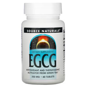 Source Naturals（ソースナチュラルズ）, EGCG, 350 mg, 60錠