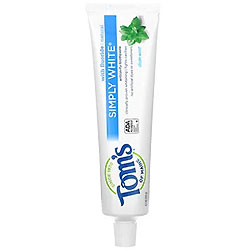 ホワイトニング歯磨き粉：Tom's of Maine　Simply White（シンプリーホワイト）フッ素入り虫歯予防歯磨き粉