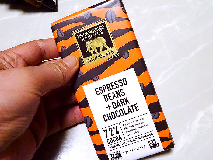 Endangered Species Chocolate｜エスプレッソビーンズ＋ダークチョコレート　カカオ72％