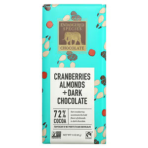 Endangered Species Chocolate｜クランベリー アーモンド+ダークチョコレート　カカオ72％