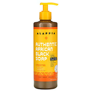 Alaffia（アラフィア）, Authentic African Black Soap（オーセンティックアフリカンブラックソープ）、無香料、476ml（16液量オンス） 