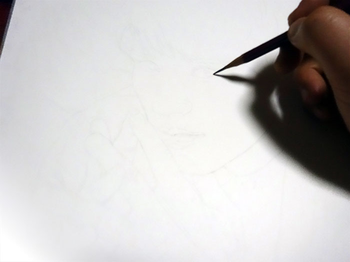 鉛筆画入門！男性の鉛筆画の描き方、テクニックと手順：イラスト