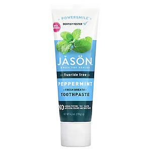 Jason Natural, Powersmile（パワースマイル）、フレッシュブレス歯磨き粉、フッ化物不使用、ペパーミント、119g（4.2オンス） 