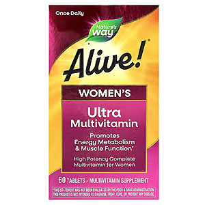 Nature's Way, Alive!（アライブ！）Once Daily、女性向け、ウルトラポテンシー総合マルチビタミン、タブレット60粒 