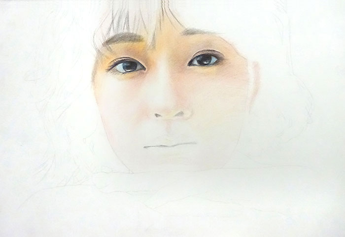「コットマン」細目で色鉛筆画を描いてみた！女性のリアルな色鉛筆画の描き方！【初心者おじさんの趣味入門】：イラスト：広瀬すず