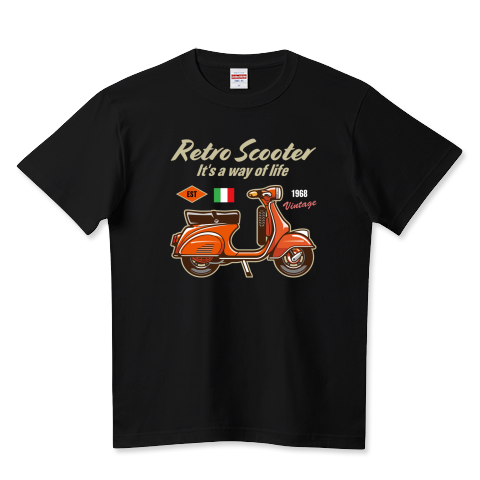 キャンディーカラーのゆるレトロスクーター_レッド_黒