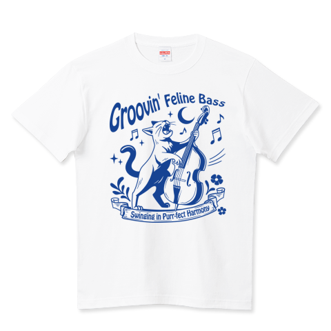 ベース弾いて歌うノリノリ猫_ブルーライン