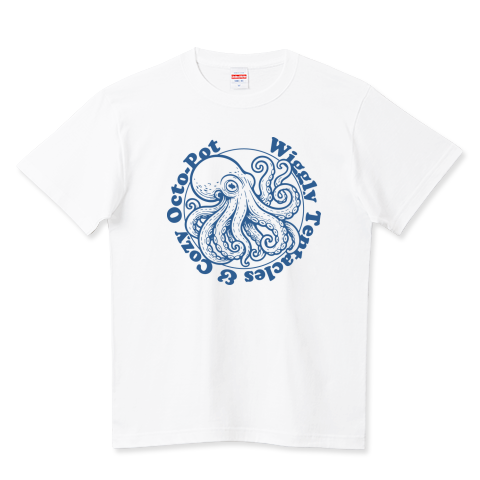 うねる触手と静かなタコ壺ライフ_白青