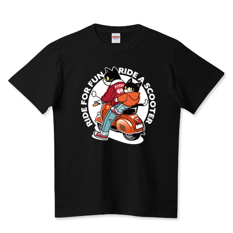 スクーターで風をきる猫たちの街さんぽ_レッド