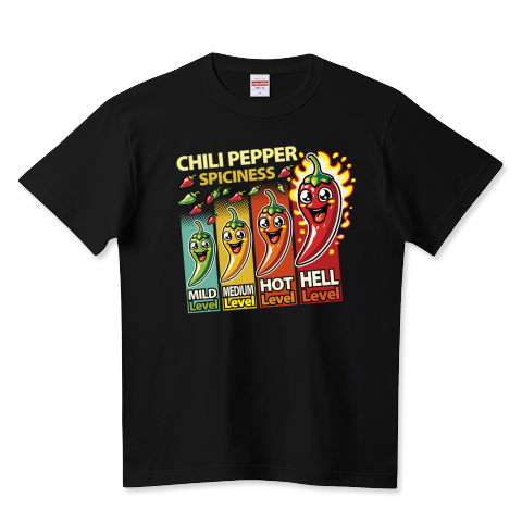 激辛チリでキメたアメコミ風唐辛子_黒