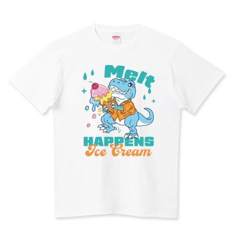 ティラノも困る!? 溶けちゃうアイスクリーム_白